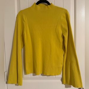 Maeve Anthropologie Arlowe Bell Sleeve Mock Neck Sweater